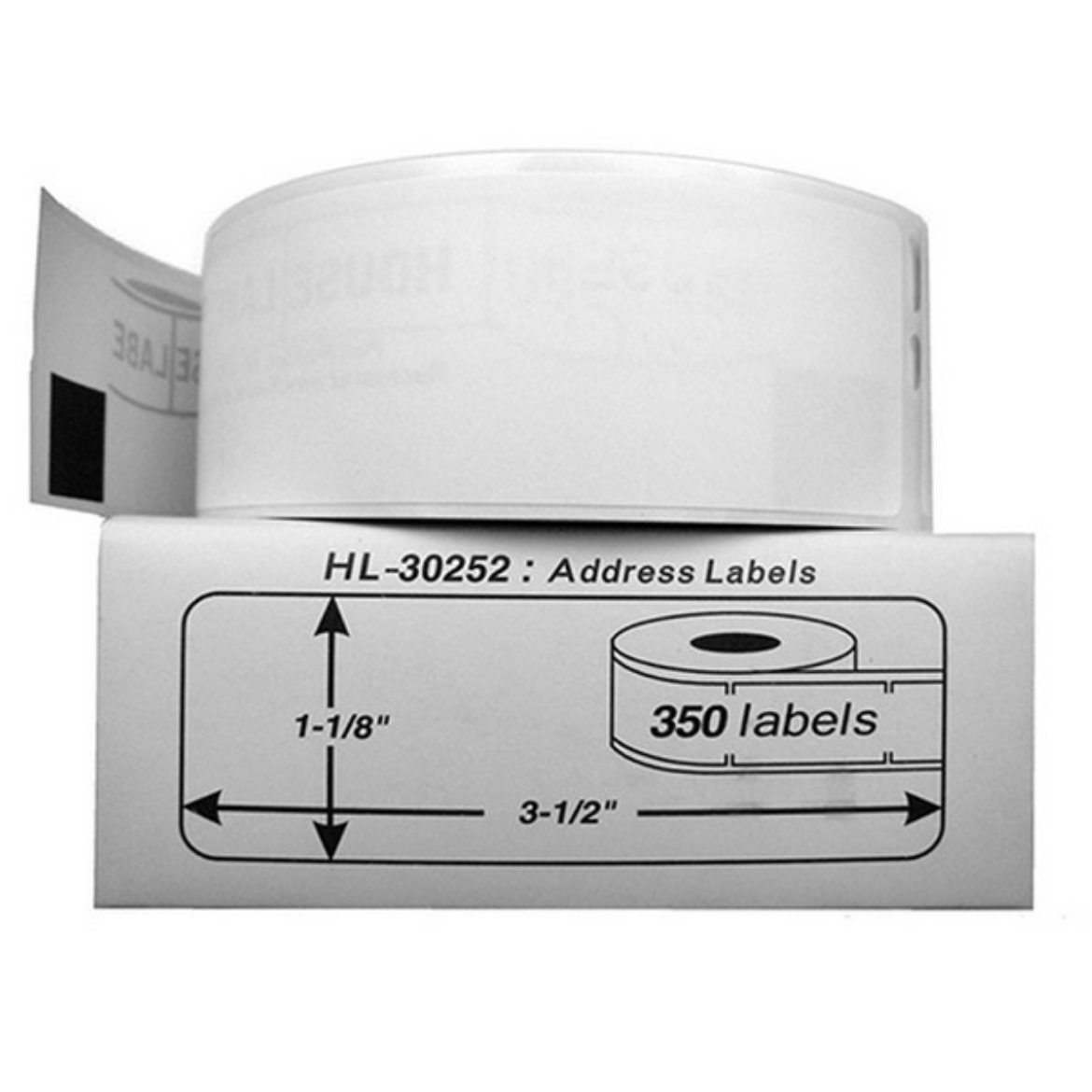 Picture of DYMO 30252 Black on White Shipping Labels (1.1" x 3.5" )