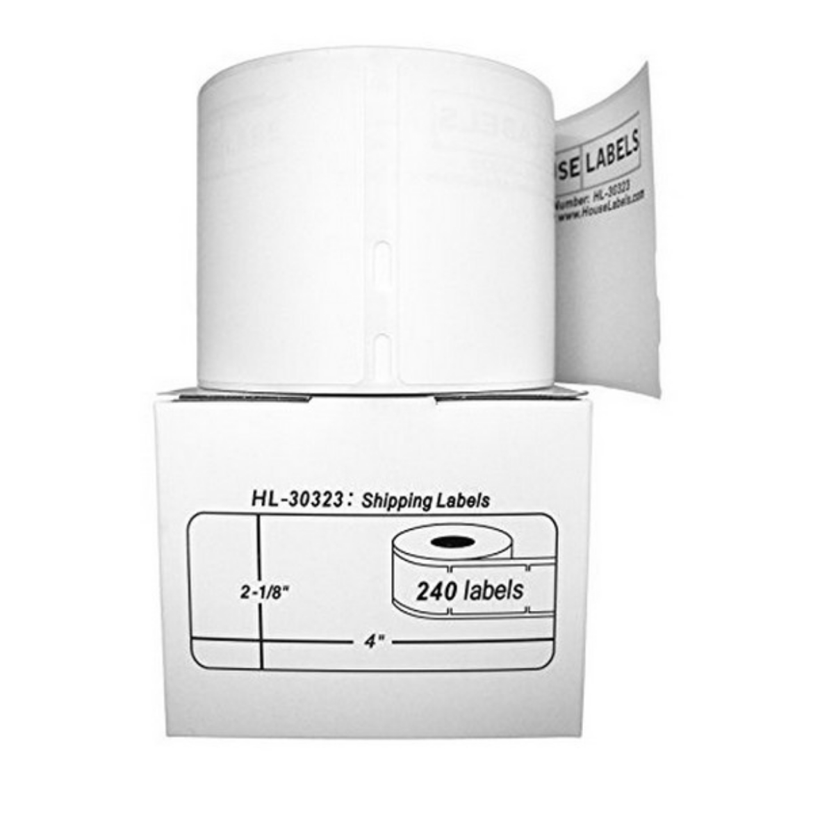 Picture of DYMO 30323 Black on White Standard Shipping Labels (2.1" x 4" )