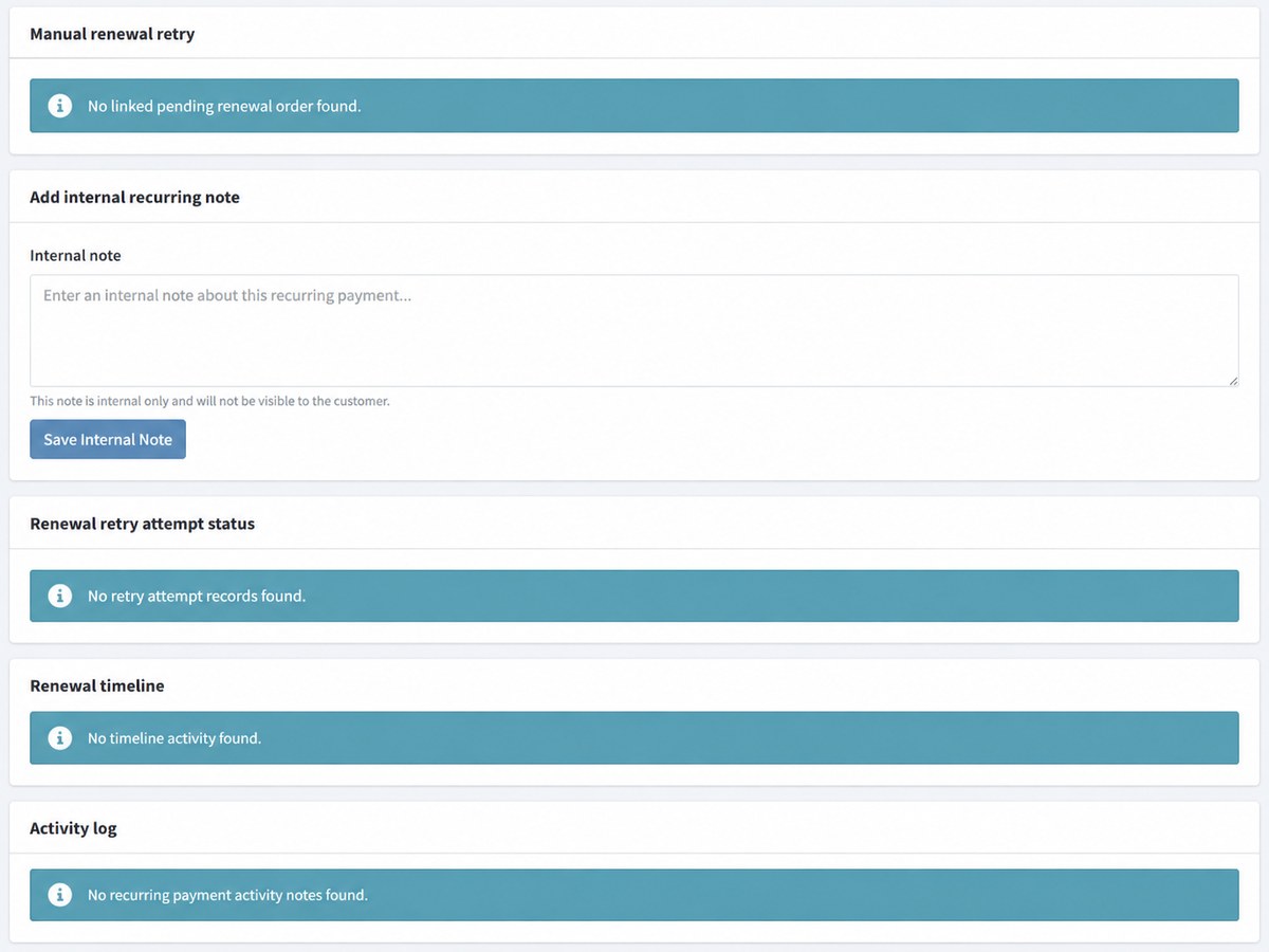 Retry, notes, timeline, and activity log
